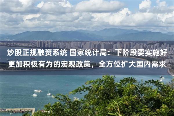 炒股正规融资系统 国家统计局：下阶段要实施好更加积极有为的宏观政策，全方位扩大国内需求