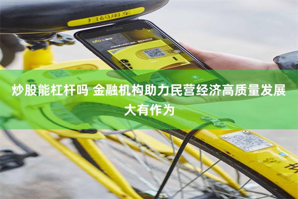 炒股能杠杆吗 金融机构助力民营经济高质量发展大有作为